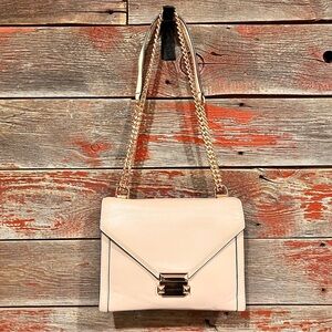 🥉MICHAEL KORS Large Leather Convertible Shoulder Bag - Blush Pink - Rose Gold